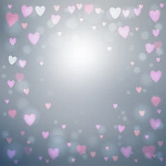 Abstract hearts lights background