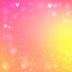 Abstract hearts lights background