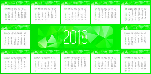 Year 2018 monthly calendar
