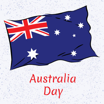 Australia day illustration with flag