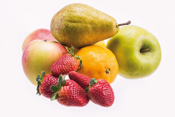 Fresh Fruit on a white background