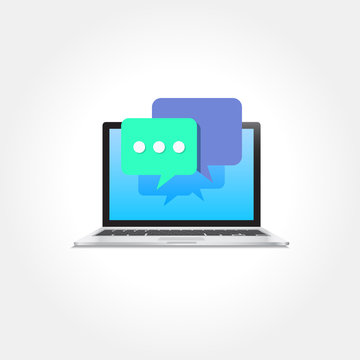 Laptop Message Text Chat Icon