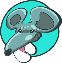 mouse head graphic vector illustration