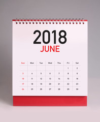 Simple desk calendar 2018 - June