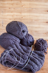 Crochet hook and knitting yarn