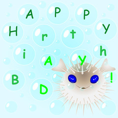 fish in bubbles congratulates happy birthday congratulations greeting card