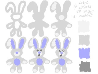 Drawing step by step Blue Rabbit