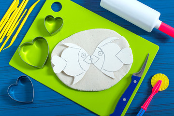 Funny crafts from salted dough to Valentine's Day. Step 16