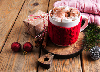 Christmas cocoa and decorations