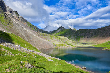 Summer day at mountain lake