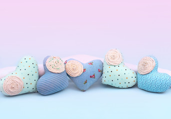Decorative textile heart handmade.