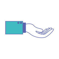 business hand side view gesture get in blue and purple color sections silhouette