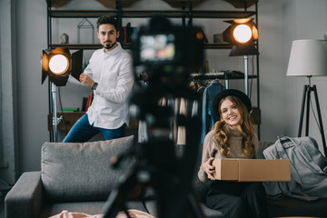 fashion bloggers preparing room for shooting new vlog