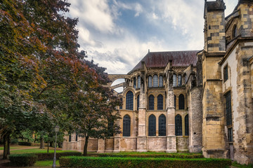 Fototapeta na wymiar Back yard of abbey of Saint-Remi in Reims, France