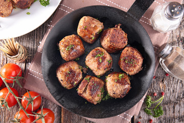 grilled beef meatball