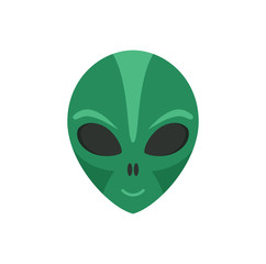 The face of an alien. Flat design. Isolated on a white background. Vector illustration.