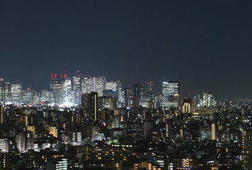 日本の東京都市風景「新宿副都心などの街並みを望む」