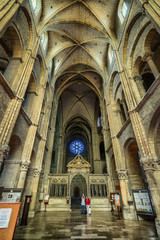 Obraz premium HIgh brick vault of Saint-Remi abbey in Reims, France