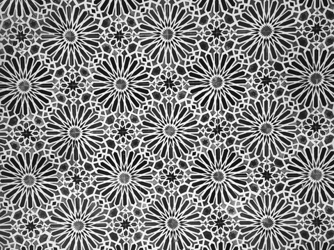 Full frame shot of patterned tiled floor, Algarve, Portugal