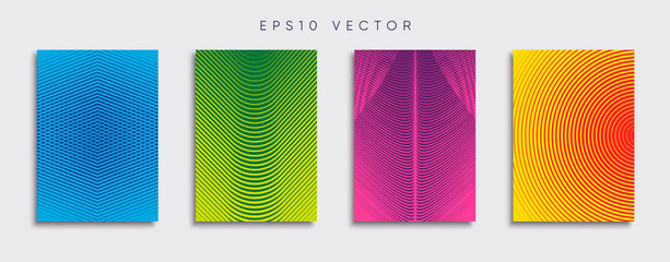 Fototapeta premium Vector cover designs. Future Poster template. Smartphone modern background set.
