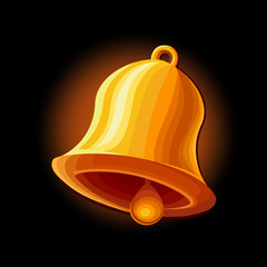 Bell icon isolated on black background. Vector illustration