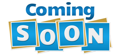 Coming Soon Blue Blocks Text 
