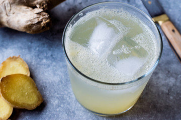 Organic Ginger Ale Soda (Tonic) in Glass Ready to Drink