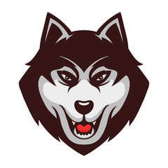 Husky Wolf Dog Mascot Illustration Logo Vector