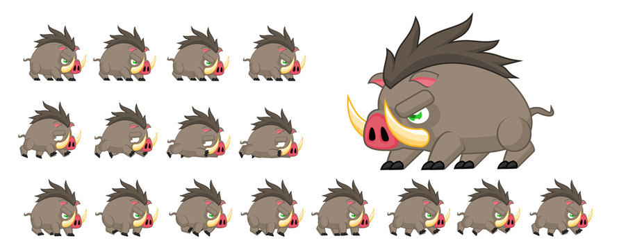 Boar Animated Game Character