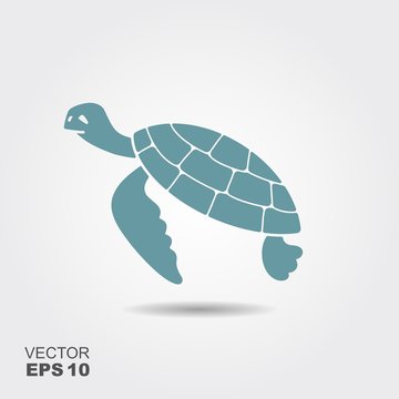 Sea turtle icon. Vector illustration
