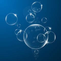abstract background with Water bubbles on Dark Blue background .vector design element EPS10 illustration