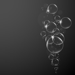 Abstract background with Soap bubbles on Dark background .vector design element EPS10 illustration