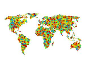 Polygonal world map