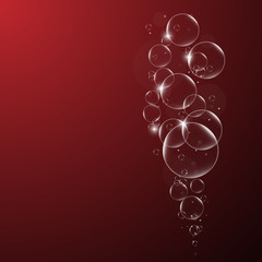 Soap or Water bubbles on Dark Red  background .vector design element EPS10 illustration
