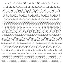 Set of vintage borders elements. Vector illustration.