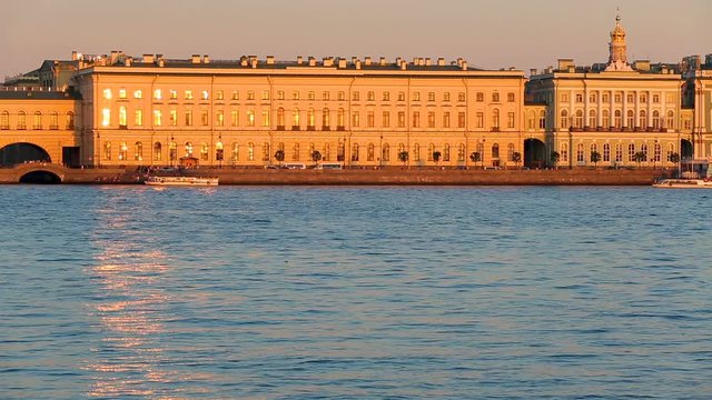 Riverside view of Winter Palace,Winter groove,Cathedral the Savior of Holy Face