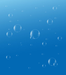 Soap or Water bubbles Drop Underwater on Light Blue background .vector design element EPS10 illustration