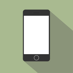 Smartphone flat design vector green background