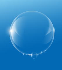 Soap or Water bubbles Drop Underwater on Light Blue background .vector design element EPS10 illustration