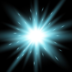 Sunlight with lens flare effect, aqua color