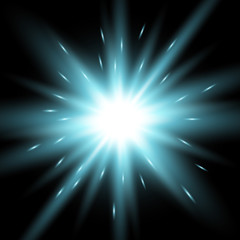 Sunlight with lens flare effect, aqua color