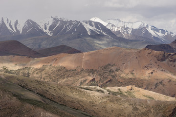 Fototapeta na wymiar Himalaya mountains landscape from Manali Leh highway, Leh, Ladakh, India
