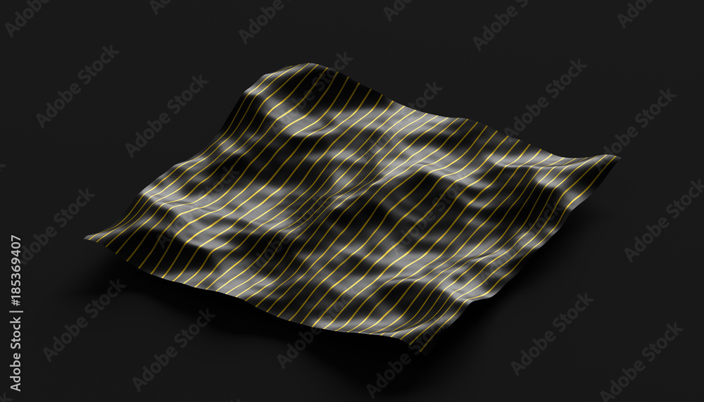 Poster abstract 3d rendering of smooth surface with ripples, cloth with waves, modern background design for