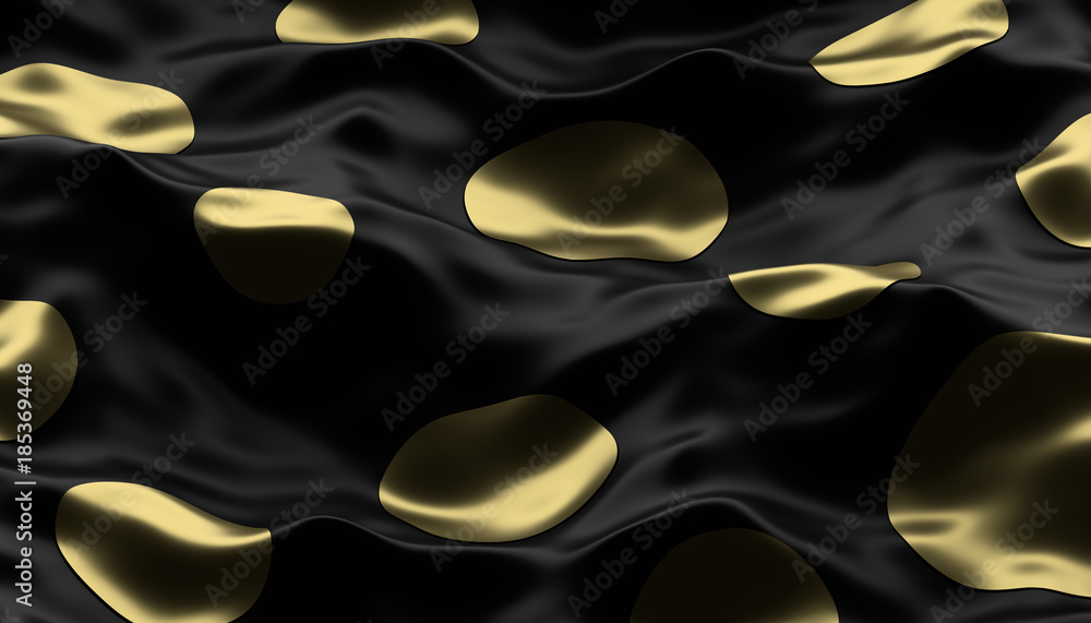 Poster abstract 3d rendering of smooth surface with ripples, cloth with waves, modern background design for