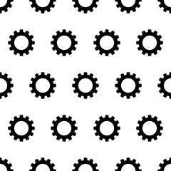 Seamless pattern from black gear on a white background of vector illustration