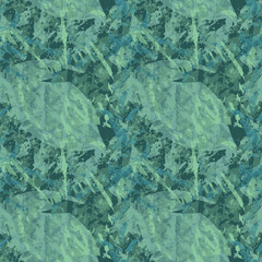 Green forest camouflage with imitation of the leaves is a colorful seamless abstract pattern that can be used as a camo print for clothing and background and backdrop or computer wallpaper