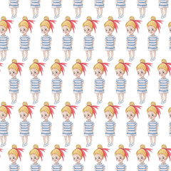 Seamless pattern. Watercolor Baby Girl collection. 