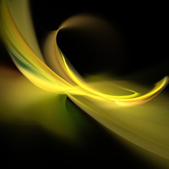 Yellow flame fractal on black