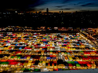 Ratchada Railroad night Market ,Popular market in bangkok of Thailand