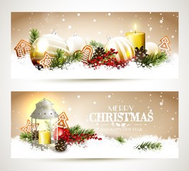 Traditional Christmas headers or banners